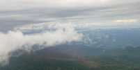 A região onde o avião desapareceu é de serra  Foto: Divulgação/Batalhão de Polícia Militar de Operações Aéreas