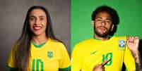 Principais nomes das seleções feminina e masculina do Brasil, Marta tem salário 125 menor do que Neymar  Foto: Thaís Magalhães/CBF e Divulgação/Fifa / Estadão