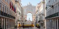 Imagem do Arco da Rua Augusta em Lisboa, Portugal   Foto: Getty Images