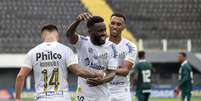 Jogadores do Santos  Foto: Fl&aacute;vio Hopp/Gazeta Press