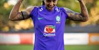 Geyse, atacante da seleção brasileira, em treino na Austrália  Foto: Thais Magalhães/CBF