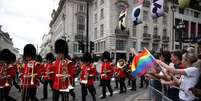 Banda militar participa da Parada do Orgulho LGBT de 2022 em Londres
02/07/2022
REUTERS/Henry Nicholls  Foto: Reuters