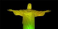 Cristo Redentor fará homenagem à Seleção Brasileira com cores verde e amarela –  Foto: Reprodução / Jogada10