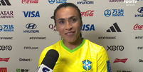 Marta em entrevista ao SporTV após vitória do Brasil  Foto: Reprodução/TV Globo