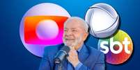 Após anos de ataques contra a Globo, Lula vive fase 'paz e amor' com o canal e seu dono, a família Marinho  Foto: Fotomontagem: Blog Sala de TV (Foto de Lula: Ricardo Stuckert/Presidência da República)