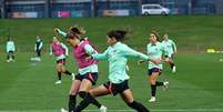 As portuguesas levam fé que vão conseguir o primeiro gol e os primeiros pontos na Copa feminina – Foto : Twitter @federação portuguesa  Foto: Jogada10