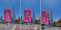 Barbie "gigante" surge em Dubai; vídeo foi criado com animação digital  Foto: Reprodução / Instagram / @eyestudioae