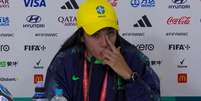 Marta se emocionou na coletiva antes do duelo contra a Jamaica  Foto: Reuters