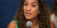 Ministra da Igualdade Racial, Anielle Franco na apresenta&ccedil;&atilde;o do relat&oacute;rio do grupo de trabalho de combate ao racismo no esporte  Foto: Wilson Dias/Ag&ecirc;ncia Brasil