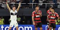 Facundo Brera comemorando o gol que eliminou o Flamengo   Foto: NORBERTO DUARTE/AFP via Getty Images / Esporte News Mundo