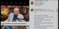 Print mostra duas imagens de Lula: uma em entrevista em 2022 e outra durante evento em 2023. A legenda do post diz: ‘Se passar um dia sem mentir ele passa mal…’  Foto: Aos Fatos
