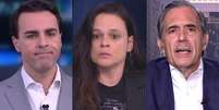 Rafael Colombo, Janaina Paschoal e Marco Antônio Villa foram desligados da CNN apesar de se destacarem no ar  Foto: Reproduções