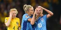 Ella Toone fez um golaço para a Inglaterra contra a Austrália  Foto: Carl Recine / Reuters