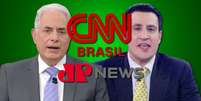 William Waack, da CNN Brasil, e Tiago Pavinatto, da Jovem Pan News: canais tentam, mas ainda estão distantes da GloboNews  Foto: Fotomontagem: Blog Sala de TV