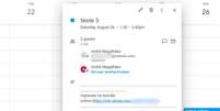 Google Agenda mostra o nome e a função das contas do Outlook em eventos (Imagem: Captura de tela/André Magalhães/Canaltech)  Foto: Canaltech