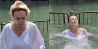 Ana Maria Braga se batiza no rio Jord&atilde;o, em Israel  Foto: Reprodu&ccedil;&atilde;o/Instagram/@anamariabragaoficial / Estad&atilde;o