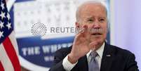 Presidente dos EUA Joe Biden Biden em reunião virtual 
20/04/2023
REUTERS/Kevin Lamarque  Foto: Reuters