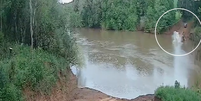 Uma câmera flagrou o momento em que o carro não consegue parar na balsa  Foto: Reprodução