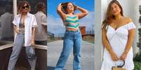 Jeans, crochê e vestidos prometem ser tendência na primavera-verão -  Foto: Reprodução / Instagram / @venswifestyle / @itsabinunn / @bruna_rego / Alto Astral