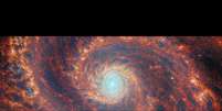 Telescópio James Webb captura imagens da Galáxia Redemoinho  Foto: Europen Space Agency/Instagram