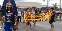 Indígenas se mobilizam para acompanhar julgamento do marco temporal  Foto: Antônio Cruz/Agência Brasil