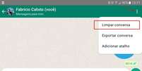 É possível limpar conversas no WhatsApp para Android em poucos toques (Imagem: Captura de tela/Fabrício Calixto/Canaltech)  Foto: Canaltech