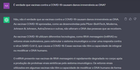 ChatGPT desmente boatos sobre vacinas (Imagem: Captura de tela/Nathan Vieira/Canaltech)  Foto: Canaltech