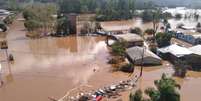 Cidade ficou submersa após fortes chuvas no RS  Foto: Reprodução/O Globo