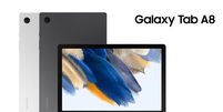 Galaxy Tab A9 e A9 Plus deve manter visual simples da atual geração com tela de bordas simétricas e câmera traseira única (Imagem: Reprodução/Samsung)  Foto: Canaltech