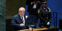 Lula discursa na ONU  Foto: Brendan McDermid