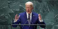 Joe Biden discursa na ONU   Foto: Mike Segar