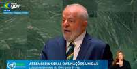 O presidente Lula, em seu discurso na ONU, cobrou mais empenho dos países ricos no combate à fome Crédito  Foto: Imagem/Canal Gov / Perfil Brasil