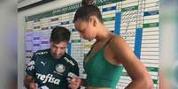 Abel Ferreira e Walewska se encontraram no CT do Palmeiras - Foto: Instagram/Reprodução / Jogada10