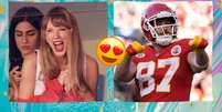 Taylor Swift e Travis Kelce estão namorando? Saiba por que a cantora foi ao jogo da NFL - Fotos: Reprodução/Twitter/@thepophive/@NFL_DovKleiman  Foto: todateen