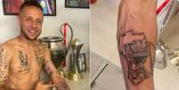 Rafinha exibe tatuagem do troféu da Copa do Brasil –  Foto: Reprodução/Twitter São Paulo FC / Jogada10