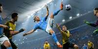 O norueguês Haaland é o craque da capa do novo game de futebol da EA  Foto: EA Sports / Divulgação