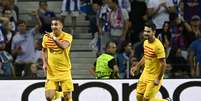 Ferrán Torres comemora gol marcado pelo Barcelona   Foto: MIGUEL RIOPA/AFP via Getty Images / Esporte News Mundo