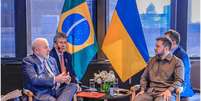 Lula encontra o presidente da Ucrânia, Volodymyr Zelensky, para uma reunião bilateral, em Nova York (20/9/2023): poucos pontos em comum  Foto: Ricardo Stuckert/ Presidência da República/Agência Brasil / Guia do Estudante