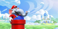 Mario tem uma curiosa transformação em elefante em Super Mario Bros. Wonder que está na BGS  Foto: Nintendo / Divulgação