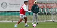 Gabriel Menino em treino  Foto: Cesar Greco/Palmeiras / Gazeta Esportiva