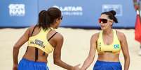 Dupla do Brasil no vôlei de praia no Pan de Santiago -   Foto: Gaspar Nóbrega/COB / Esporte News Mundo