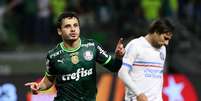 Raphael Veiga comemora seu gol diante do Bahia, no Allianz Parque –  Foto: Cesar Greco/Palmeiras / Jogada10