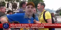 Torcedor do Boca Juniors é flagrado ao vivo fazendo gestos racistas.  Foto: Foto: Reprodução TV Todo Noticias