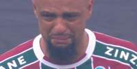 Felipe Melo se emocionou antes da decisão contra o Boca  Foto: Reprodução/Globo