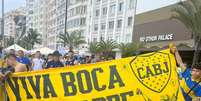 Torcida do Boca Juniors faz festa no RJ e homenageia torcedor morto  Foto: Hugo Barbosa/Redação Terra