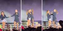 Ivete Sangalo e Daniela Mercury se beijaram durante show no Rio de Janeiro  Foto: Twitter / Estadão