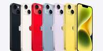 Cores do iPhone 14, apenas em tons fortes Foto: Divulgação/Apple