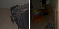 O bebê foi encontrado no carrinho, em uma sala com as luzes apagadas   Foto: Reprodução