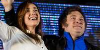 Victoria Villaruel e Javier Milei durante a campanha  Foto: Getty Images / BBC News Brasil