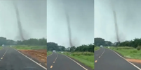 O redemoinho assustou moradores de Taquarussu  Foto: Reprodução/ Facebook